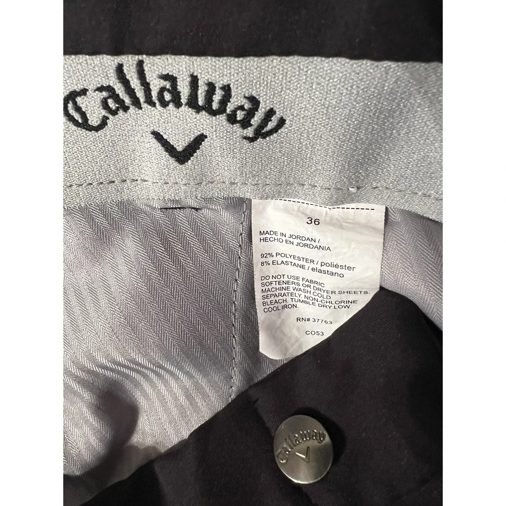 Callaway Golf Khaki‎ Polyester Stretch Shorts Size 36 Black